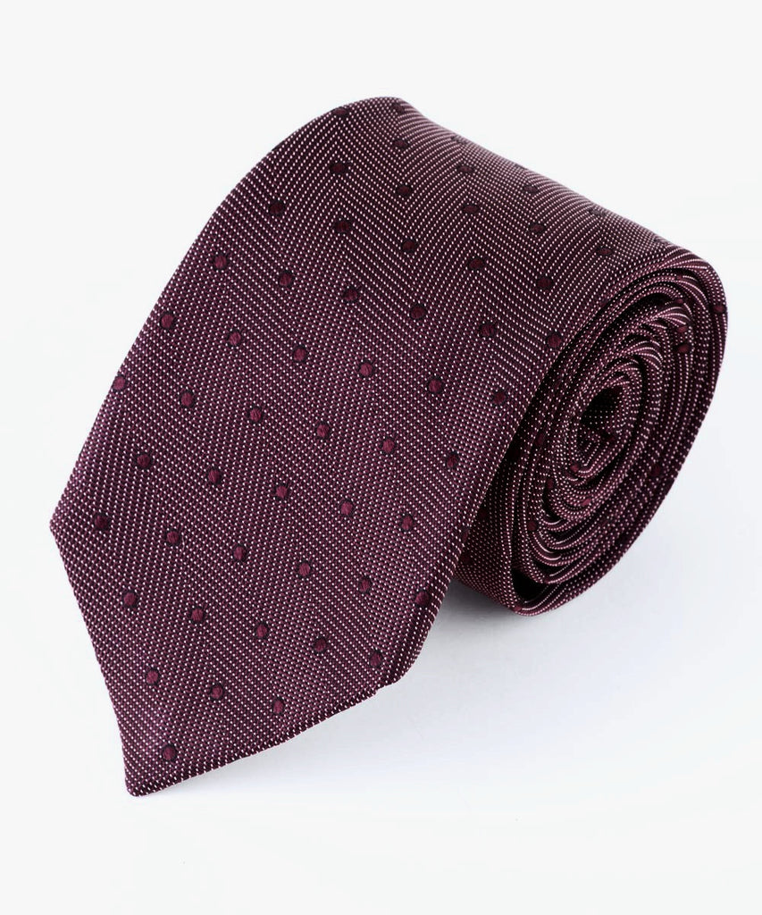 Burgundy Textured Dots Tie
