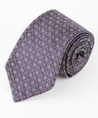 Brown Square Geometric Tie