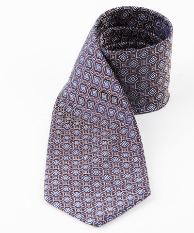 Brown Square Geometric Tie