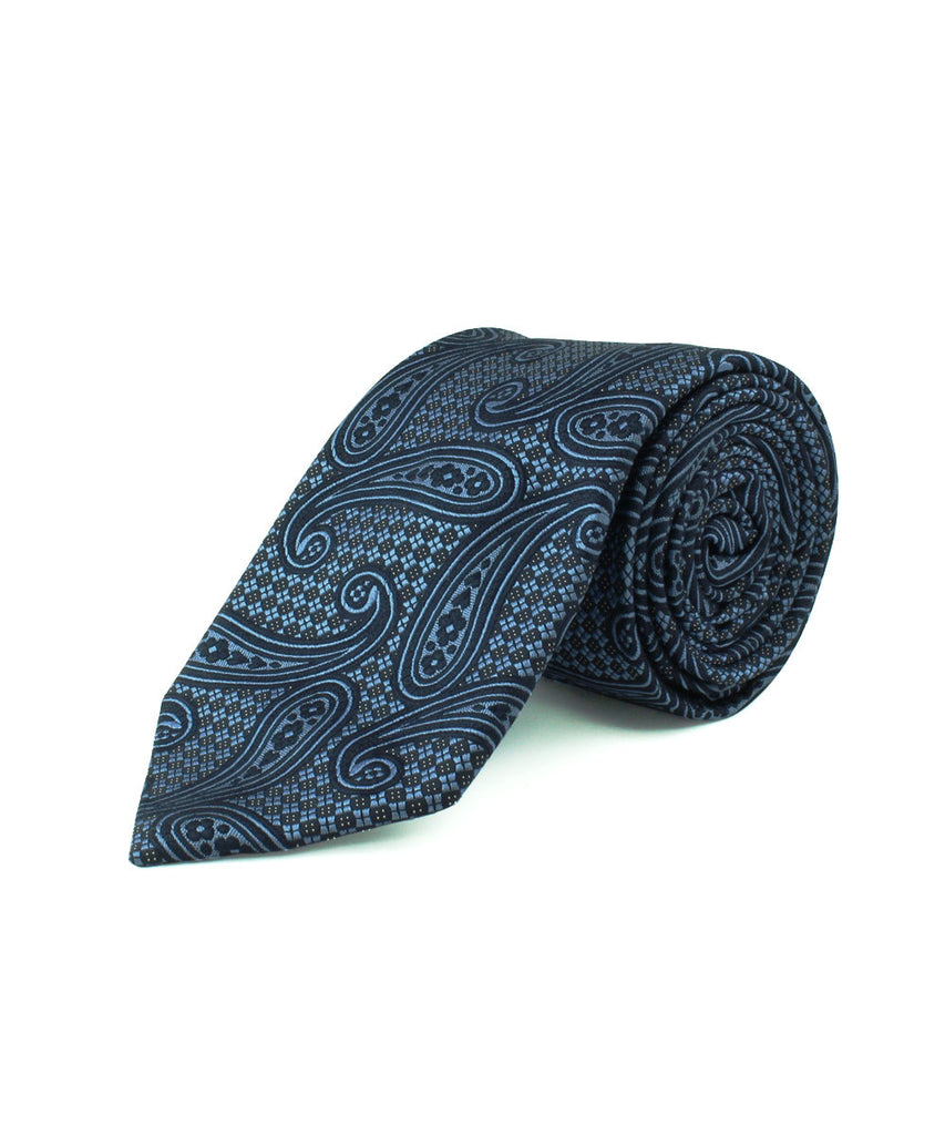 Blue/Navy Large Paisley Tie