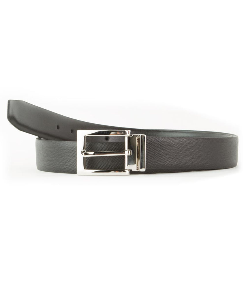 Black Saffiano Reversible Calfskin Belt