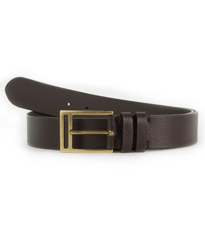 Dark Brown Textured Slab Belt