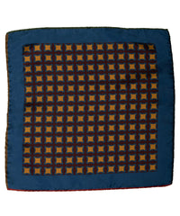 Wilkes & Riley Hand-Rolled Pocket Square - Burgundy Geometric