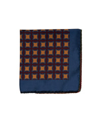 Wilkes & Riley Hand-Rolled Pocket Square - Burgundy Geometric