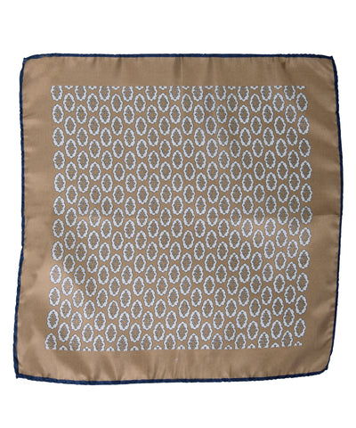 Wilkes & Riley Hand-Rolled Pocket Square - Gold Foulard