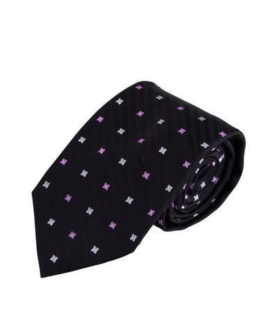 Black Herringbone Neat Tie