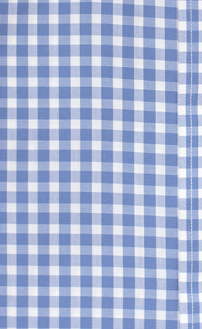 Slim Fit Blue Gingham English Spread Collar Supima® Cotton Non-Iron Broadcloth Dress Shirt