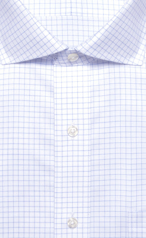 Wilkes & Riley Blue Twill Check English Spread Collar Alt