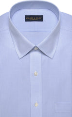 Wilkes & Riley Tailored Fit Blue Mini Check Spread Collar Supima® Cotton Non-Iron Broadcloth Dress Shirt