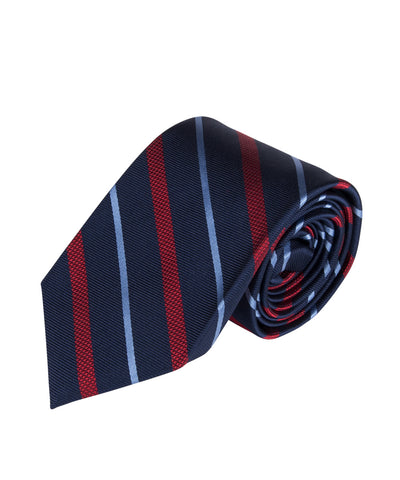 Navy, Red & Light Blue Stripe