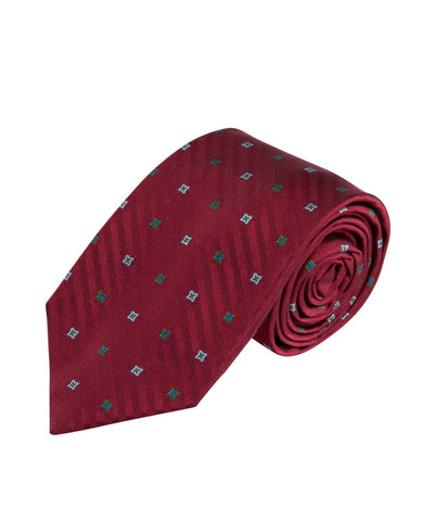 Red Herringbone Neat Tie (Long)