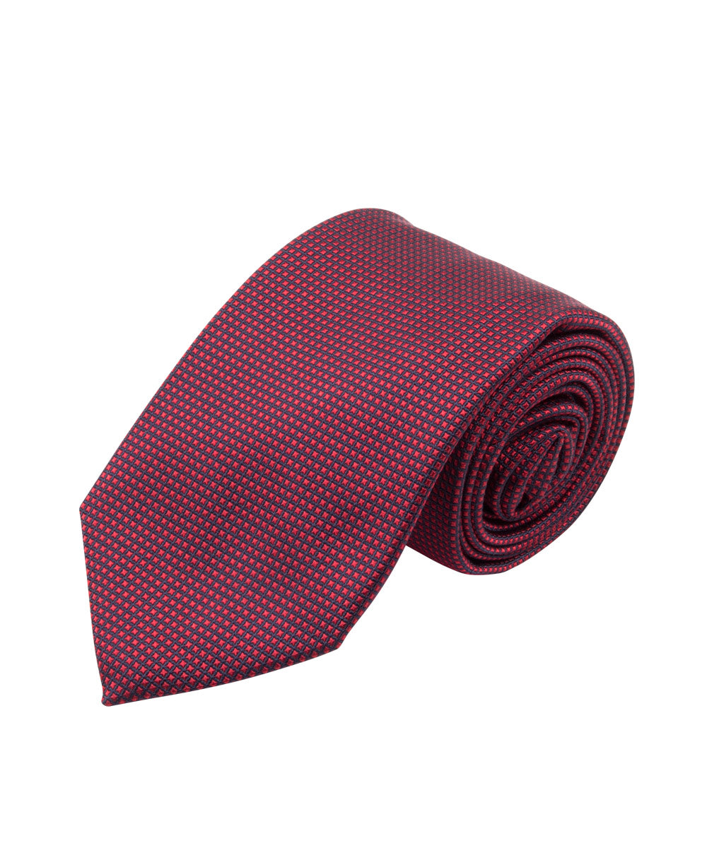 Red Textured Solid Tie (Long)