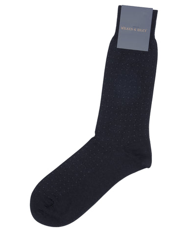 Black Pin Dot Mid Calf Zegna Baruffa Merino Wool