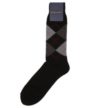 Black Argyle Wool Crew Sock - Wilkes & Riley, LLC