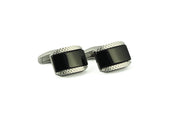 Black Onyx Rectangle Cufflinks - Wilkes & Riley, LLC