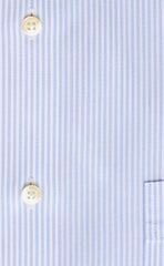 Tailored Fit Light Blue End On End Stripe Spread Collar  Supima® Cotton Non-Iron Dress Shirt