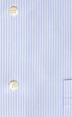 Classic Fit Light Blue End On End Stripe Spread Collar Supima® Cotton Non-Iron broadcloth Dress Shirt