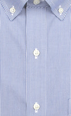 Wilkes and Riley Slim Fit Blue Fine Line Stripe Button-Down Collar Supima® Cotton Non-Iron Pinpoint Oxford Dress Shirt Alt