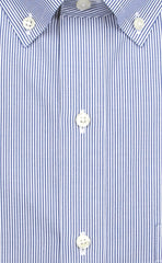 Wilkes & Riley Tailored Fit Blue Fine Line Stripe Button-Down Collar Supima® Cotton Non-Iron Pinpoint Oxford Dress Shirt Alt