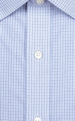 Slim Fit Blue/Navy Micro Check Spread Collar Supima® Cotton Non-Iron Broadcloth Dress Shirt