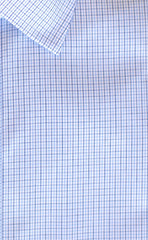 Tailored Fit Blue / Navy Microcheck Spread Collar Supima® Cotton Non-Iron Broadcloth Dress Shirt (B/T)