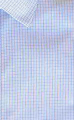 Classic Fit Blue / Navy Microcheck Spread Collar  Supima® Cotton Non-Iron Broadcloth Dress Shirt
