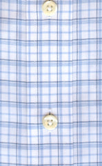Classic Fit Blue / Navy Twill Check Button-Down Collar Supima® Cotton Non-Iron Sport Shirt (B/T)
