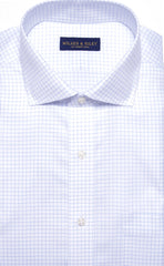 Wilkes & Riley Blue Twill Check English Spread Collar