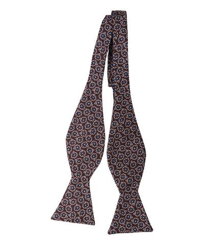 Brown Floral Self Bow Tie