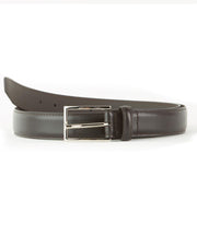 Brown Nappa Full - Grain Leather Edge Stitch Belt - Wilkes & Riley, LLC