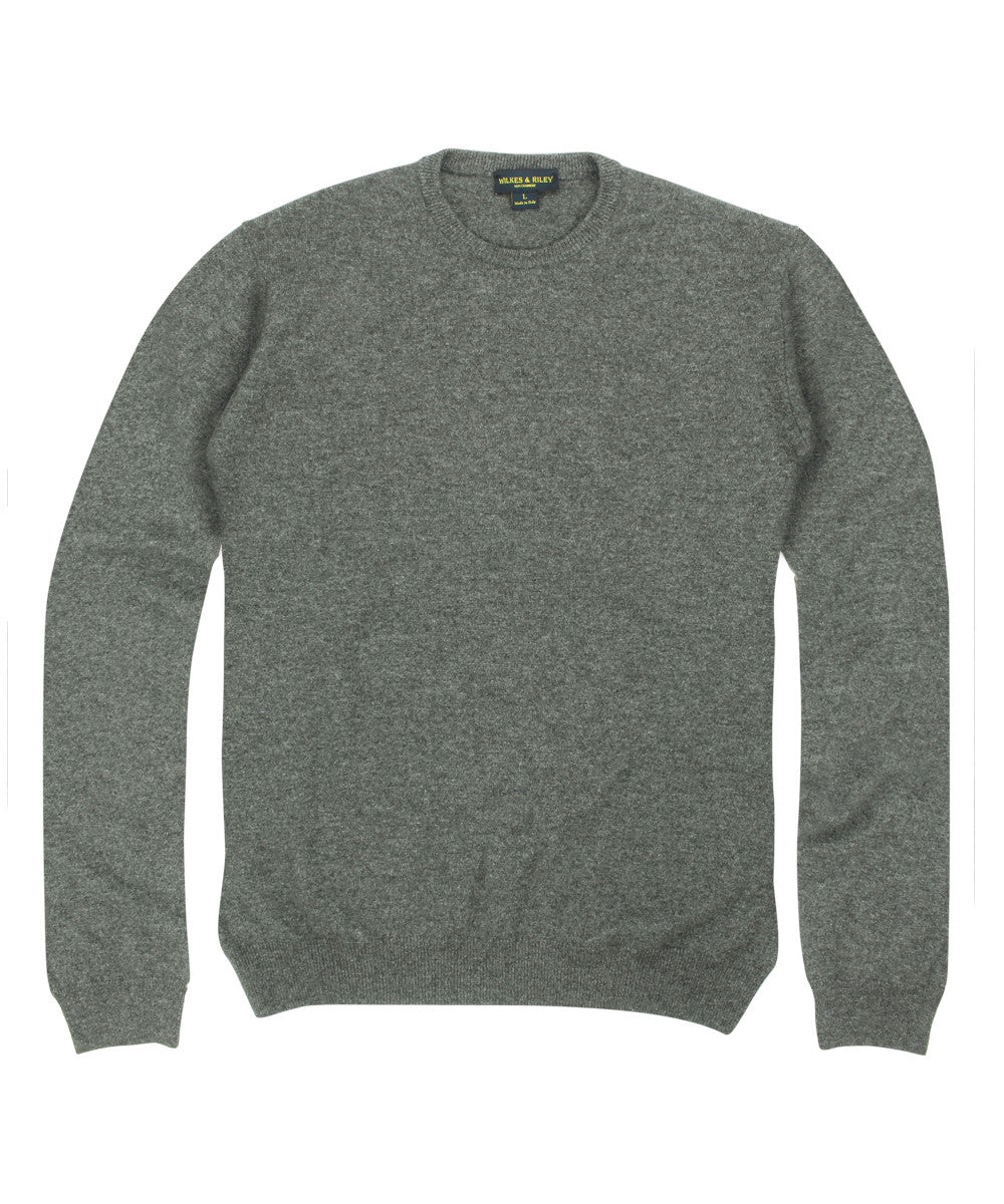 Wilkes & Riley 100% Cashmere Crewneck Sweater W/ Loro Piana Yarn - Grey