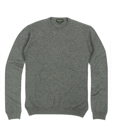 100% Cashmere Crewneck Sweater w/ Loro Piana Yarn - Grey