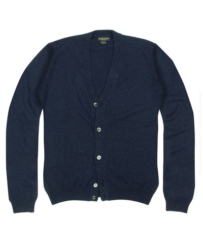 100% Cashmere Cardigan Sweater w/ Loro Piana Yarn - Navy