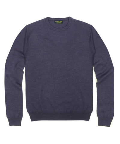 100% Pure Zegna Baruffa Merino Wool Crewneck Sweater - Plum