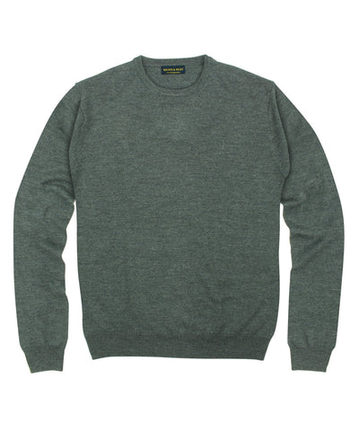 Wilkes & Riley 100% Pure Merino Wool Zegna Baruffa Crewneck Sweater - Grey