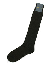 Charcoal Pin Dot Zegna Baruffa Merino Wool - Over the Calf sock - Wilkes & Riley, LLC
