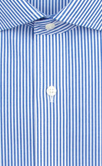 Classic Fit Blue Bengal Stripe English Spread Collar Supima® Cotton Non - Iron broadcloth Dress Shirt (B/T) - Wilkes & Riley, LLC