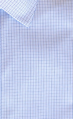Classic Fit Blue / Navy Microcheck Spread Collar Supima® Cotton Non - Iron Broadcloth Dress Shirt - Wilkes & Riley, LLC