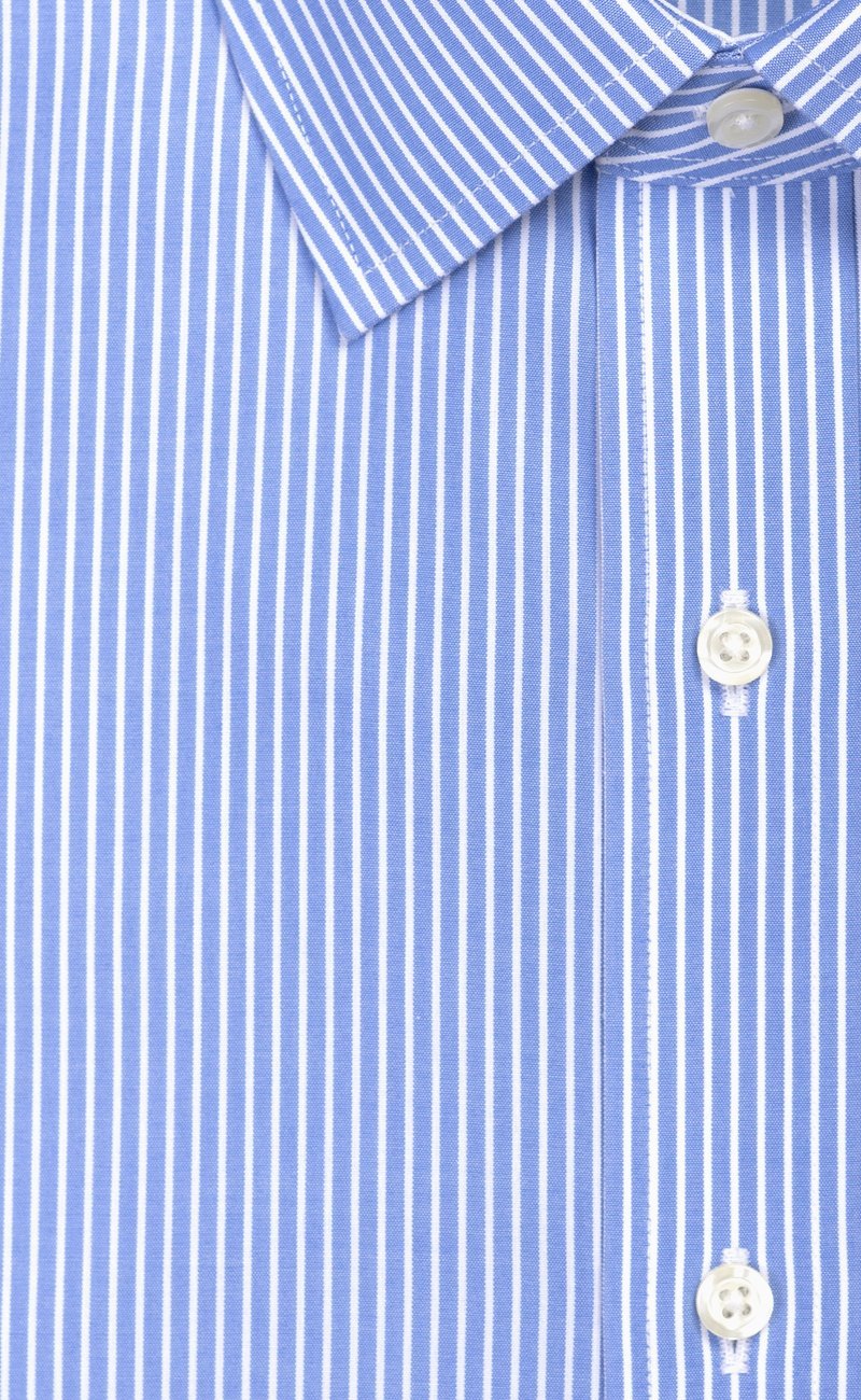 Classic Fit Blue Reverse Stripe Spread Collar Supima® Cotton Non - Iron broadcloth Dress Shirt (B/T) - Wilkes & Riley, LLC
