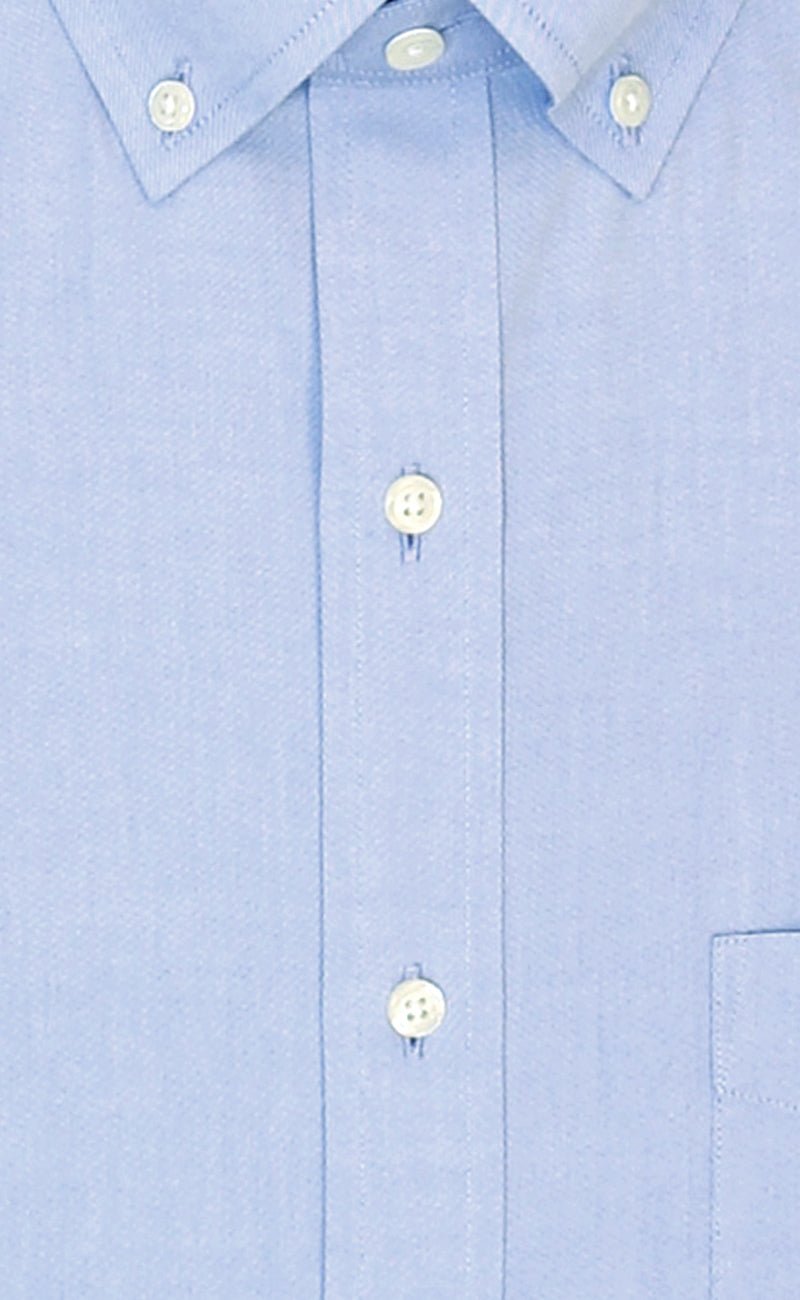 Classic Fit Blue Solid Button - Down Collar Supima® Cotton Non - Iron Pinpoint Oxford Dress Shirt - Wilkes & Riley, LLC