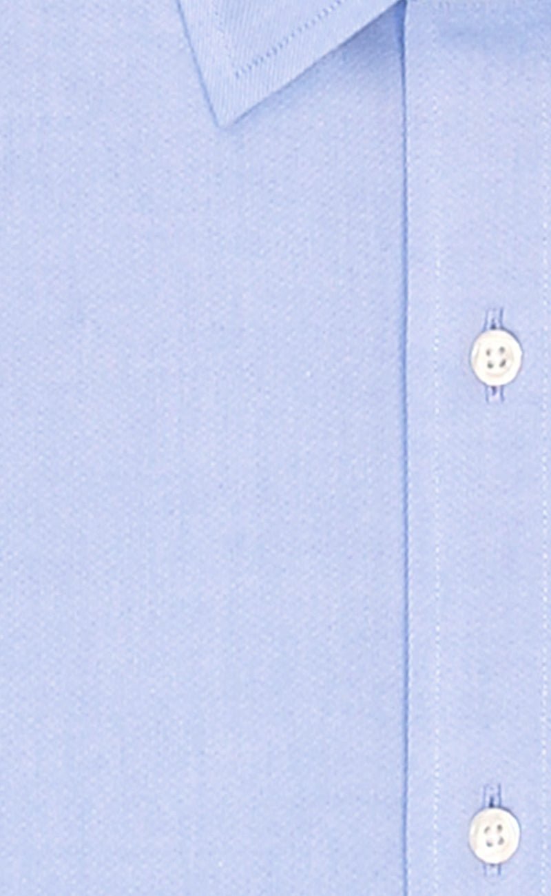 Classic Fit Blue Solid Spread Collar Supima® Cotton Non - Iron Pinpoint Oxford Dress Shirt - Wilkes & Riley, LLC