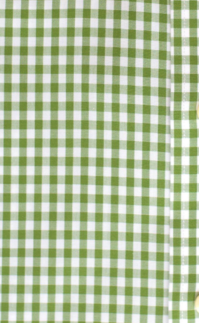 Classic Fit Green Gingham Button - Down Collar Supima® Non - Iron Cotton Broadcloth Sport Shirt - Wilkes & Riley, LLC