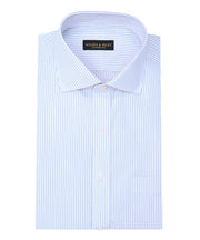 Classic Fit Grey Stripe English Spread Collar Supima® Cotton Non - Iron broadcloth Dress Shirt - Wilkes & Riley, LLC