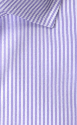 Classic Fit Lavender Bengal Stripe English Spread Collar Supima® Cotton Non - Iron broadcloth Dress Shirt (B/T) - Wilkes & Riley, LLC