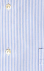 Classic Fit Light Blue End On End Stripe Spread Collar Supima® Cotton Non - Iron broadcloth Dress Shirt (B/T) - Wilkes & Riley, LLC
