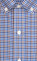 Classic Fit Multi Color Check Button - Down Collar Supima® Cotton Twill Non - Iron Sport Shirt (B/T) - Wilkes & Riley, LLC