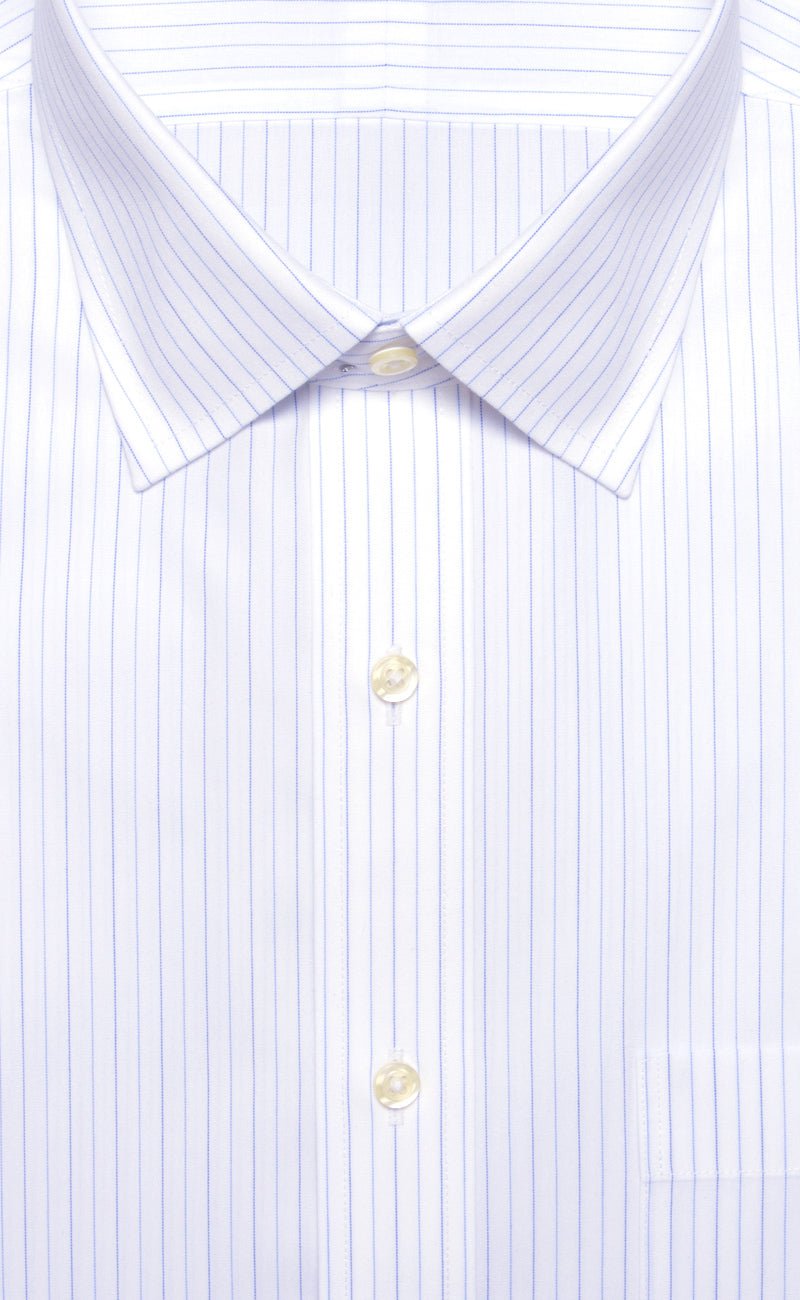 Classic Fit Narrow Alternating Stripe Spread Collar Supima® Cotton Non - Iron Broadcloth Dress Shirt - Wilkes & Riley, LLC