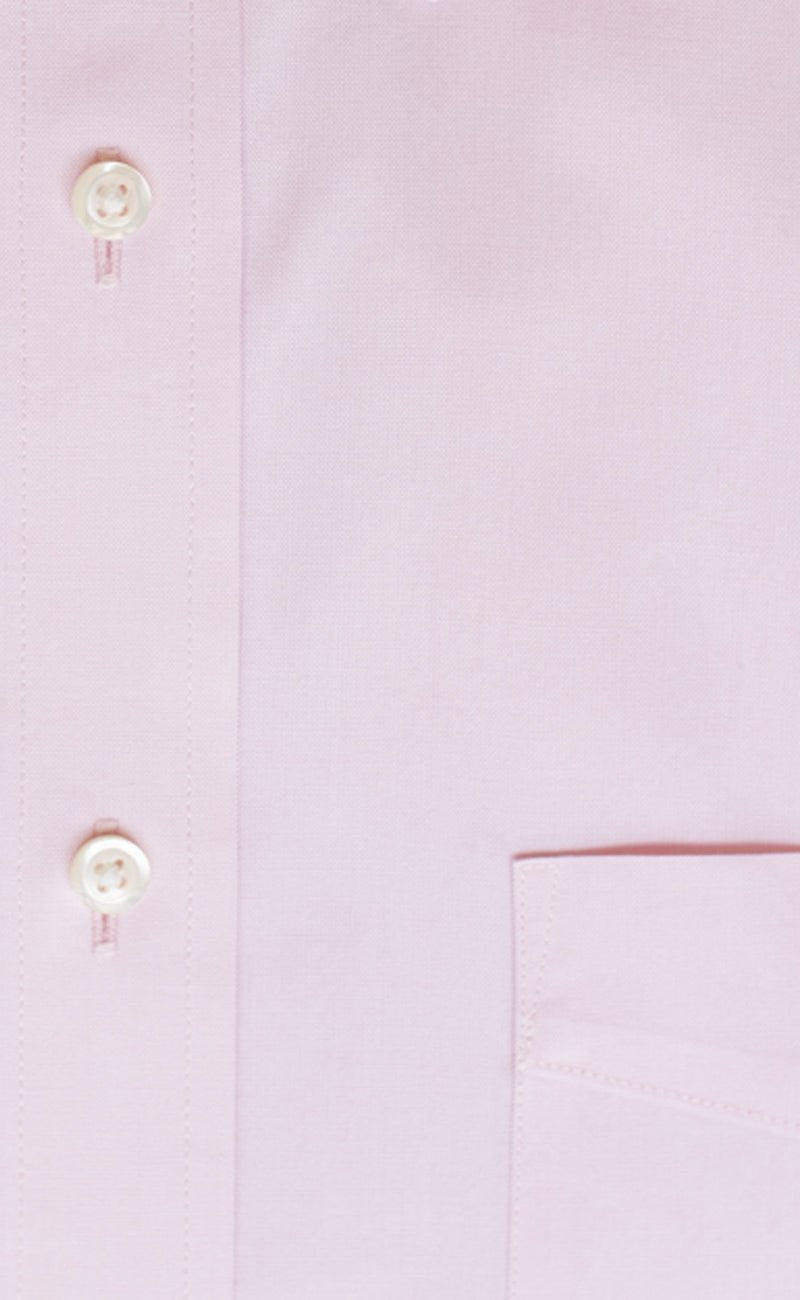 Classic Fit Pink Solid Point Collar Supima® Cotton Non - Iron Pinpoint Oxford Dress Shirt - Wilkes & Riley, LLC