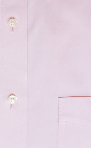 Classic Fit Pink Solid Point Collar Supima® Cotton Non - Iron Pinpoint Oxford Dress Shirt - Wilkes & Riley, LLC