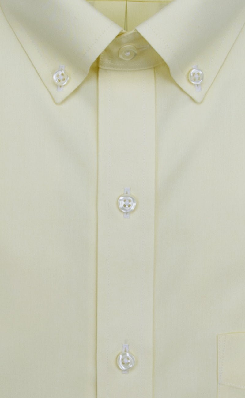 Classic Fit Yellow Solid Button - Down Collar Supima® Cotton Non - Iron Pinpoint Oxford Dress Shirt - Wilkes & Riley, LLC